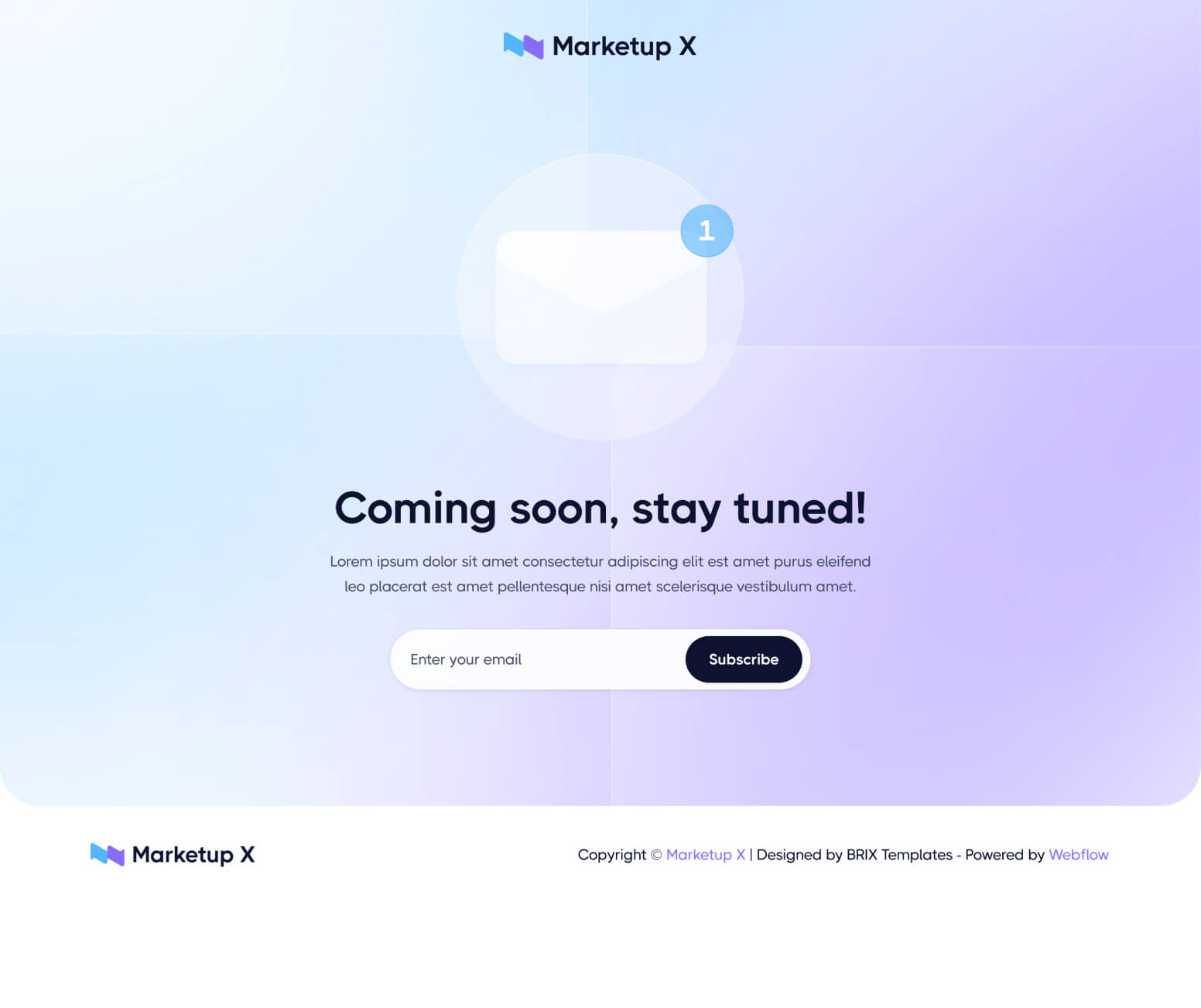 Marketup X - Coming Soon Page - Saas And Technology Webflow Template