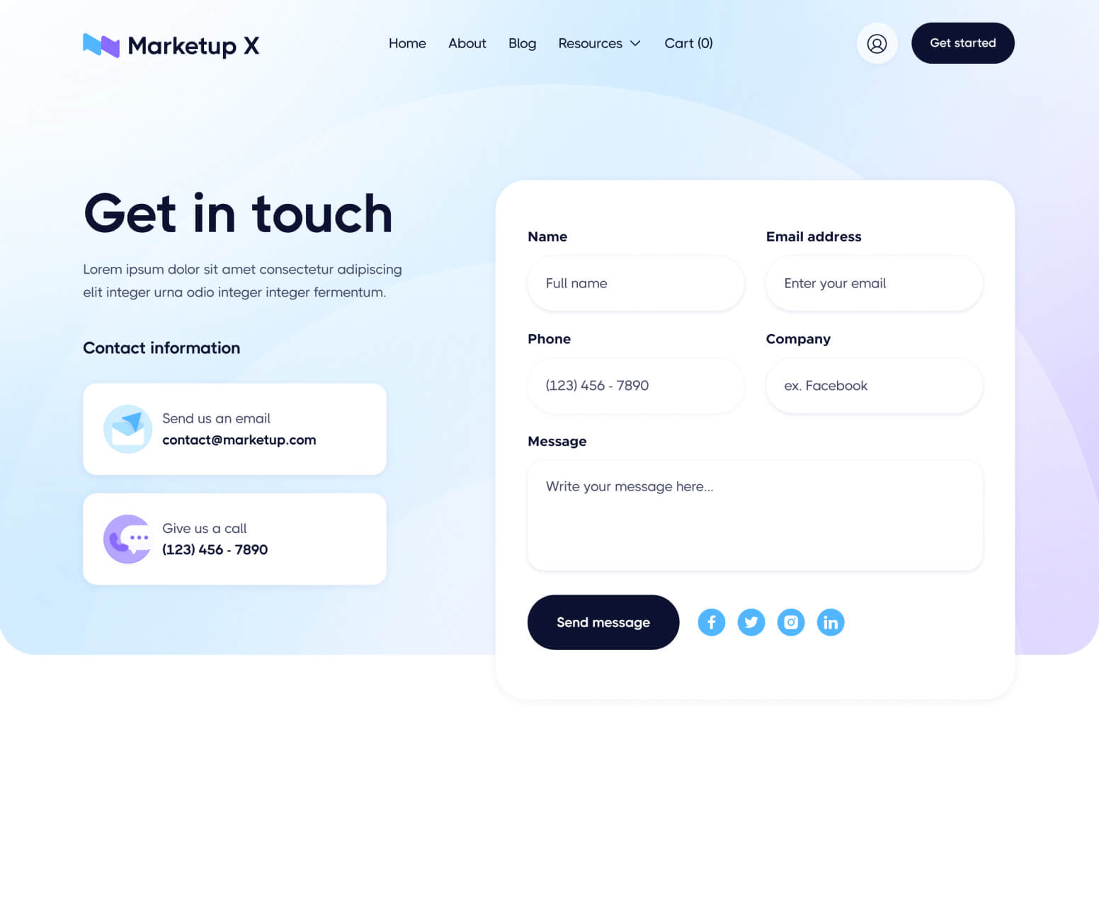 Marketup X - Contact Page - Saas And Technology Webflow Template