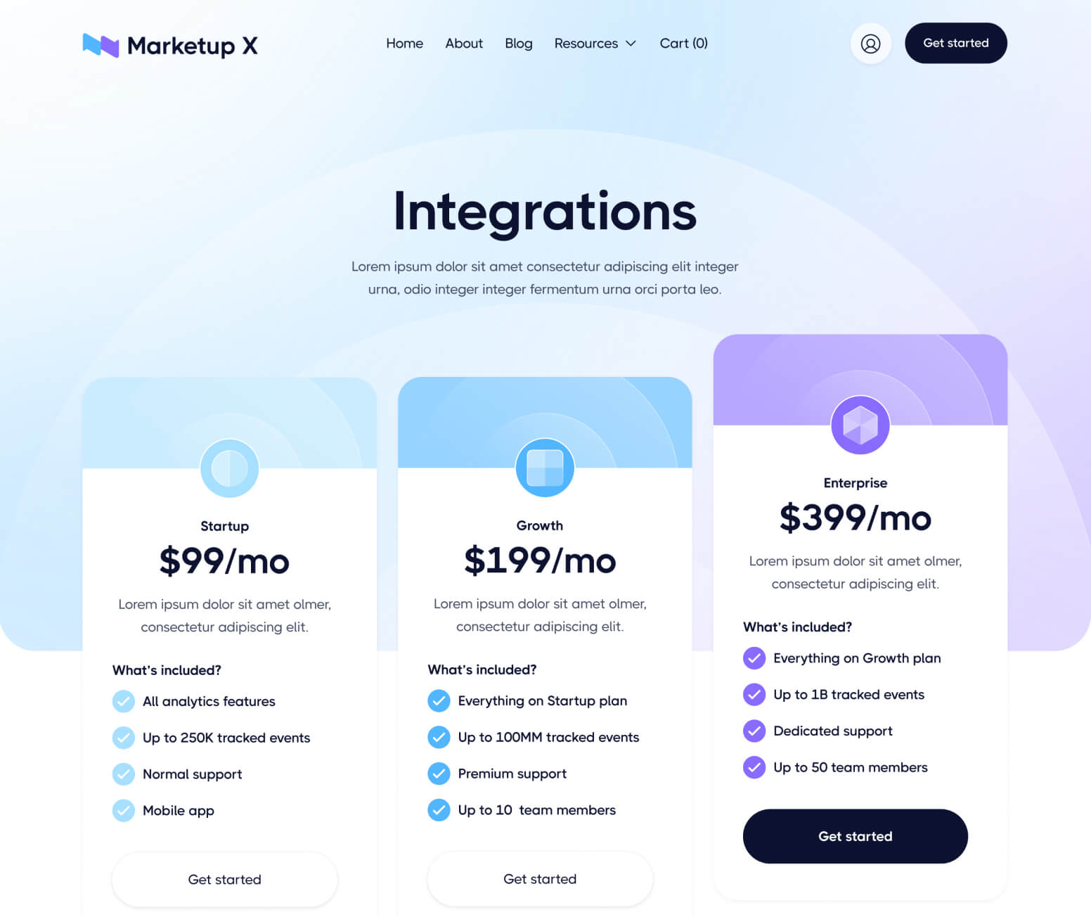 Marketup X - Pricing Page - Saas And Technology Webflow Template