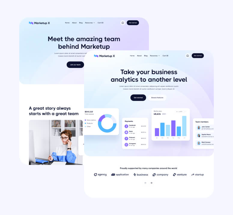 Pages Included - Marketup X Webflow Template