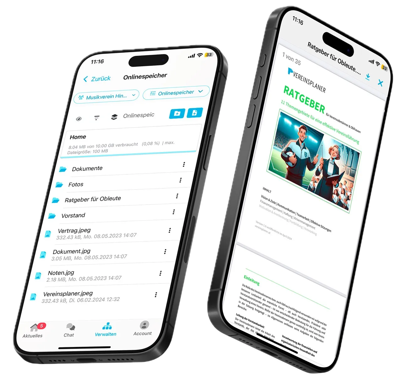 Onlinespeicher in der mobilen App