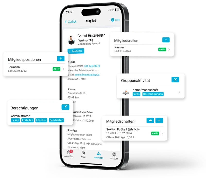 Mitgliederprofil in der mobilen App