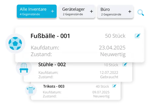Übersicht der Inventarverwaltung