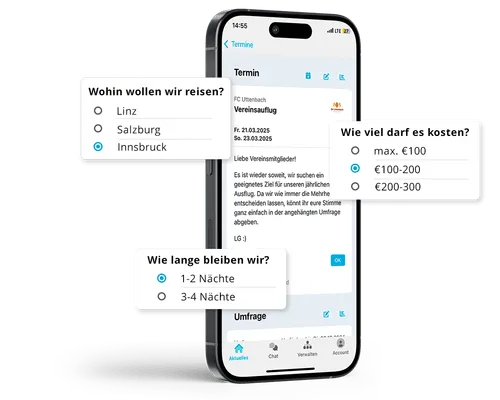 Umfrageübersicht in der mobilen App