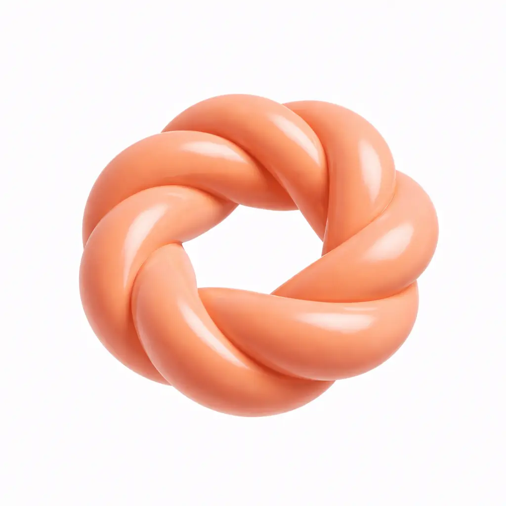 A smooth orange abstract swirl forming a circular loop.