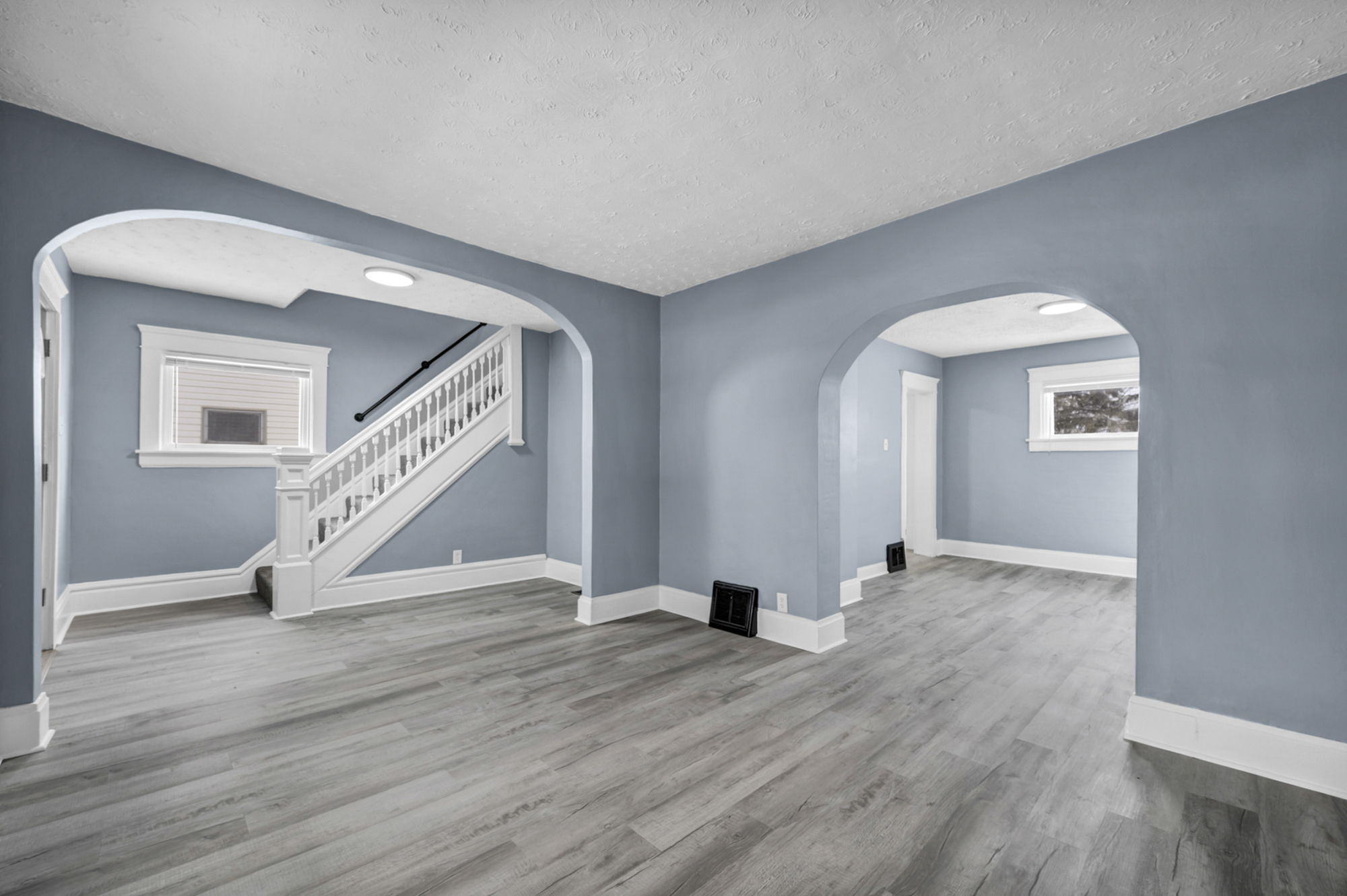 Completed Kenmore colonial Living Room  looking uptairs