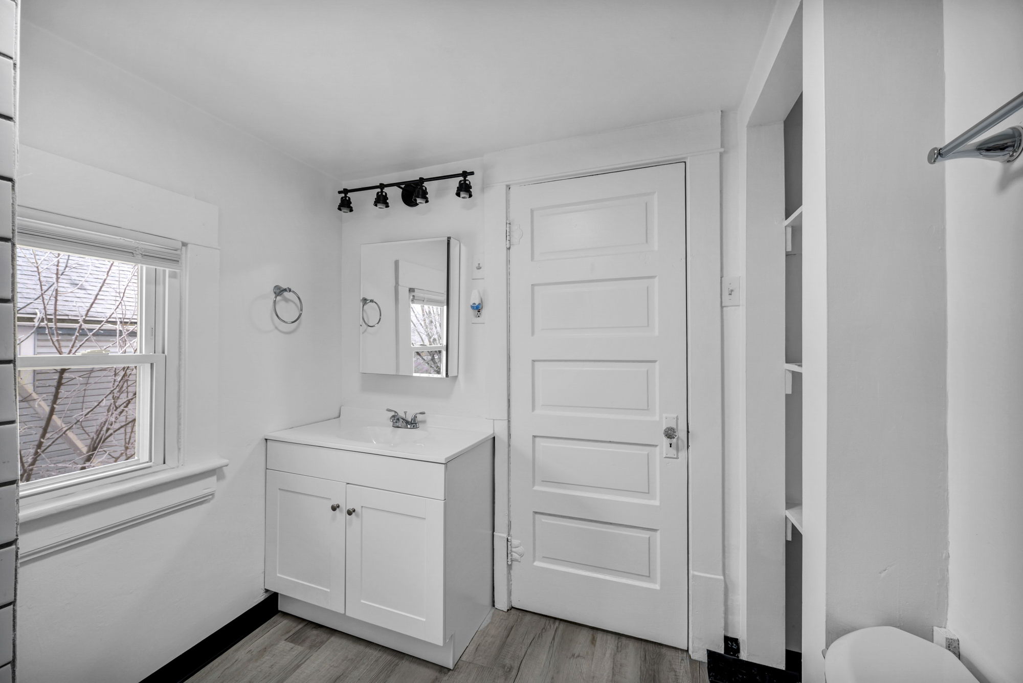 Second half bathroom sink view
