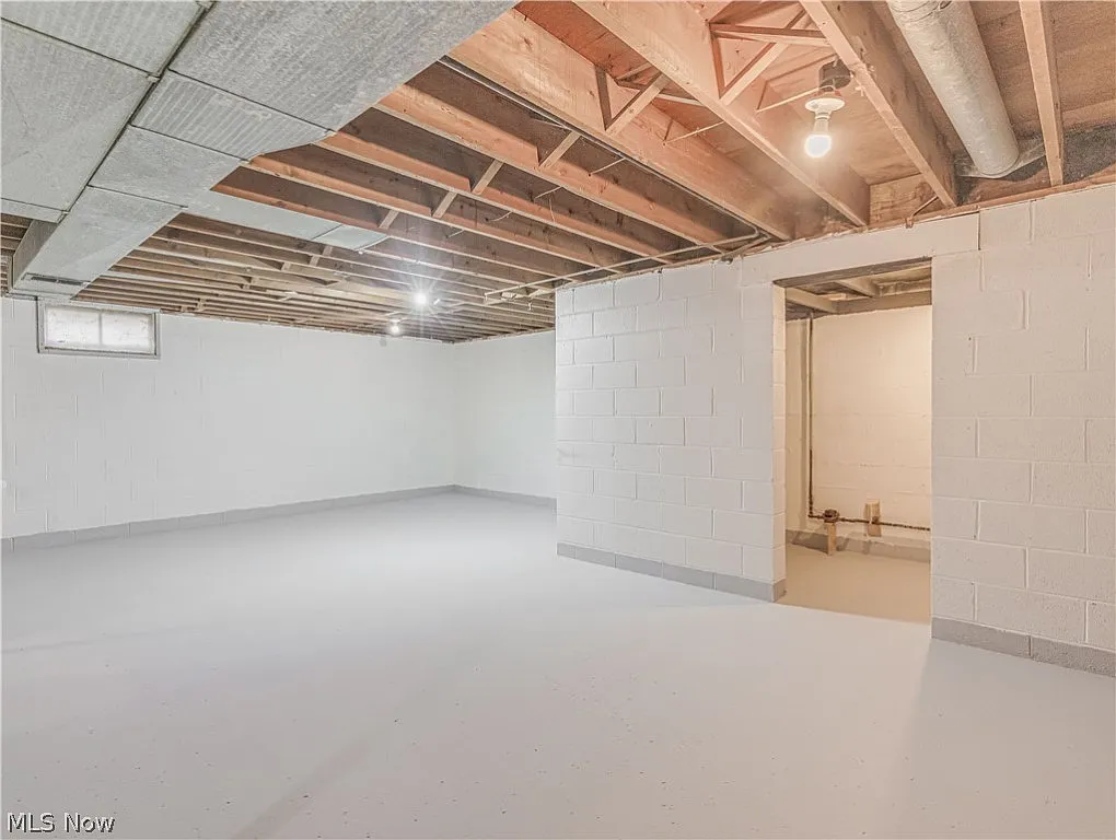 freshly painted basement empty