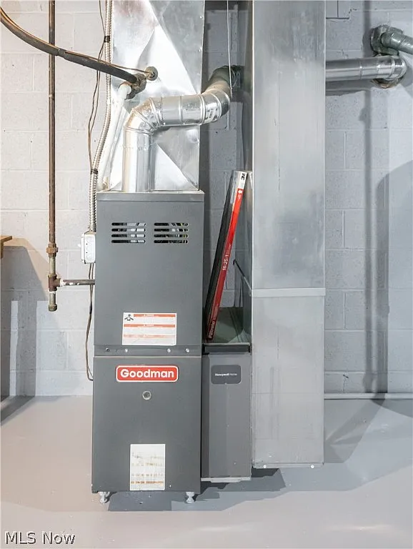 close up of clean mechanical equipment inside basement