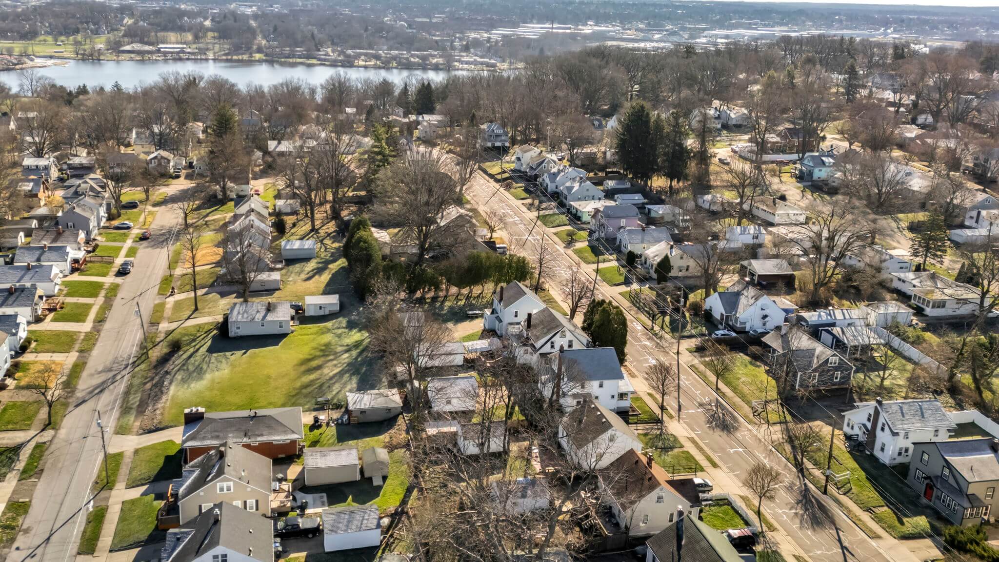 Aerial Photo of Akron in Winter
