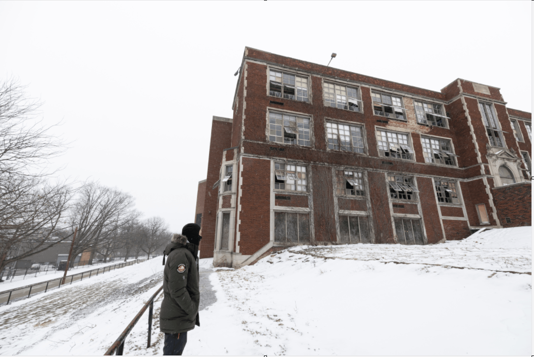 former Seiberling condemned school in Akron