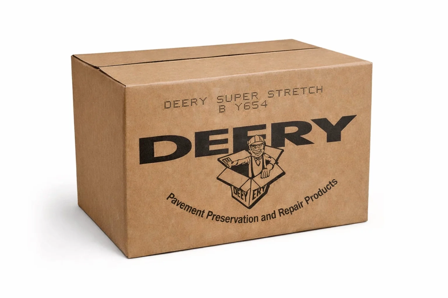 Deery Super Stretch asphalt crack sealer logo, representing the professional-grade hot-applied rubberized sealant used for high-performance pavement repairs in Traverse City and Northern Michigan.