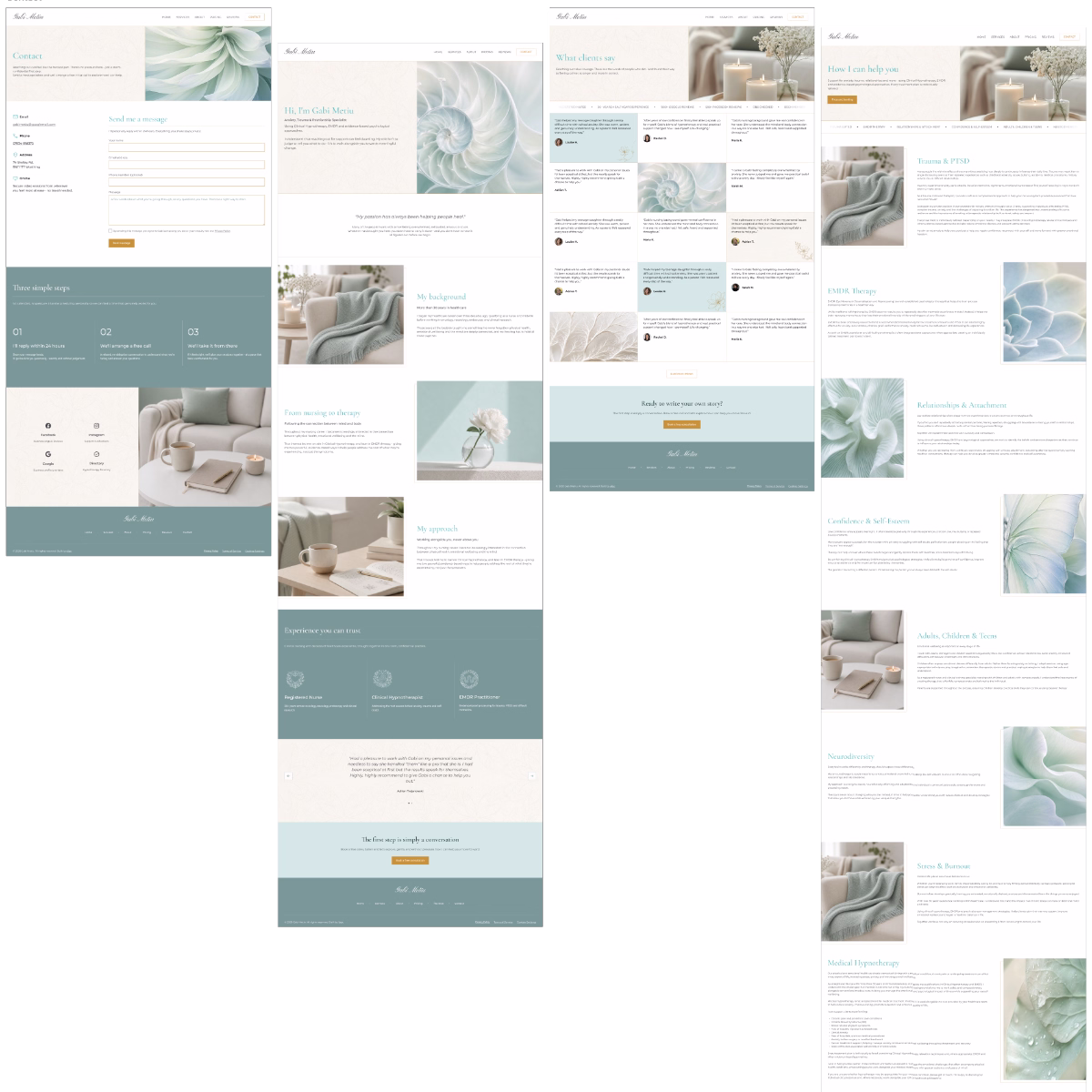 Homepage design in Figma, reviewed and approved before any other page
is built.