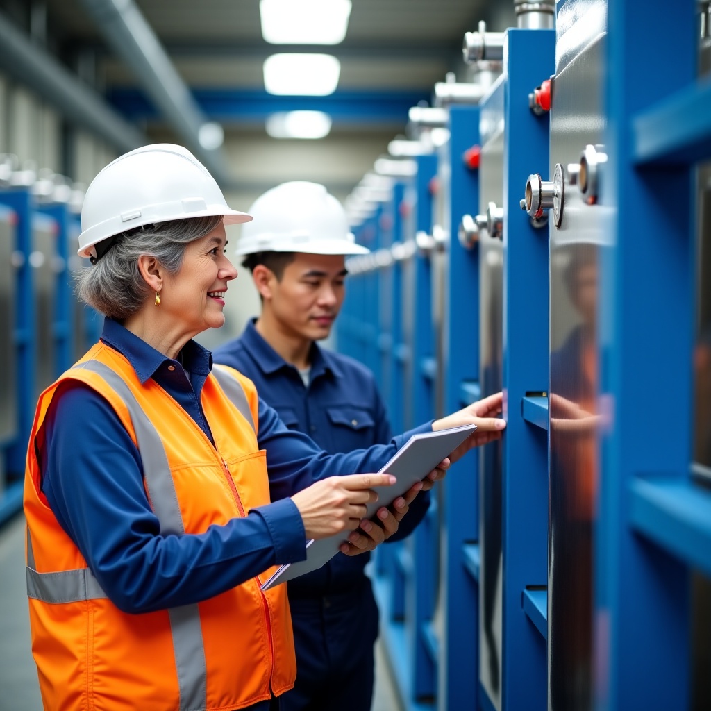 Step 2 – Engineers evaluating RO membrane systems