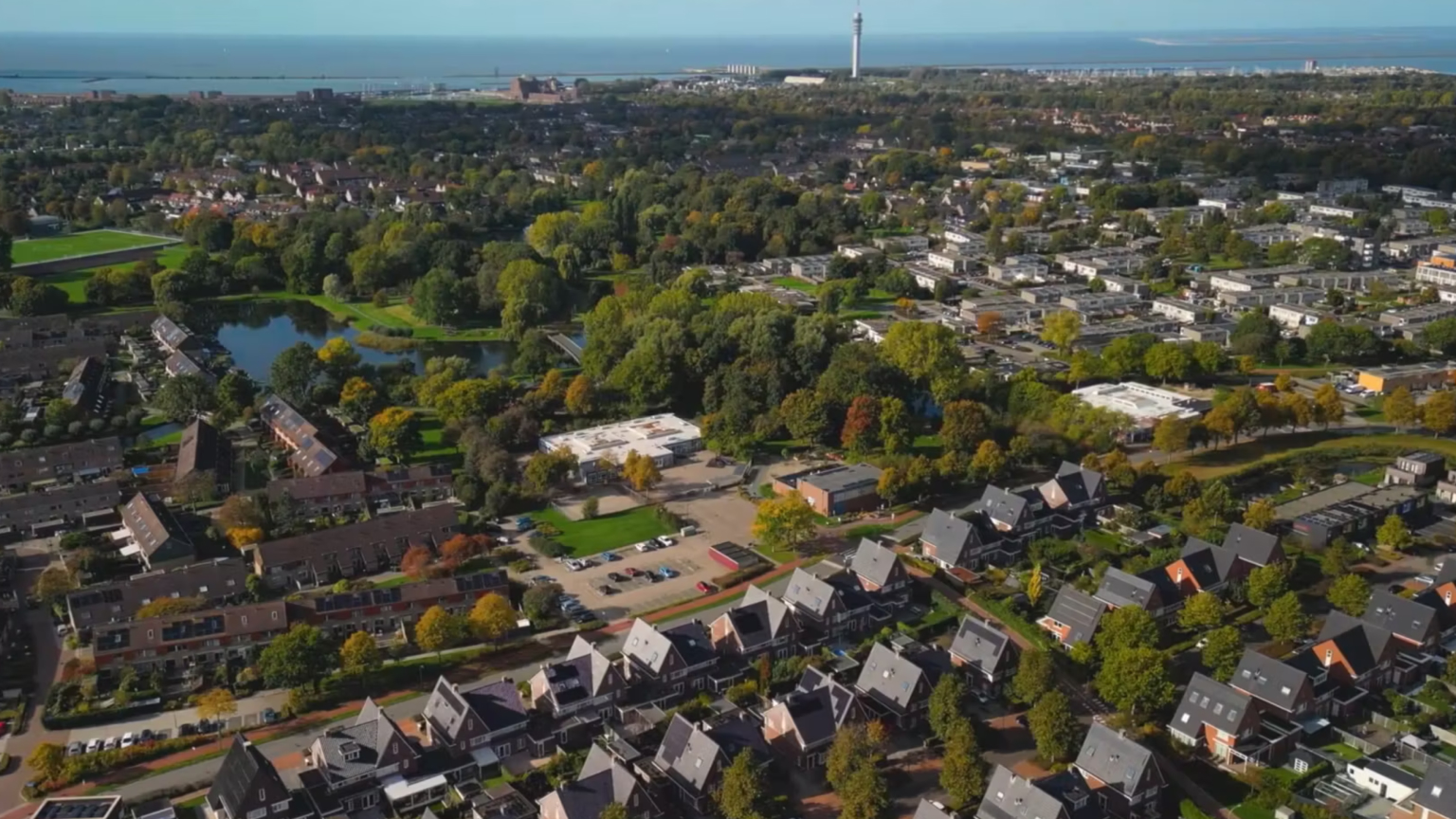 Videoproductie voor Divosa met luchtbeelden van een woonwijk