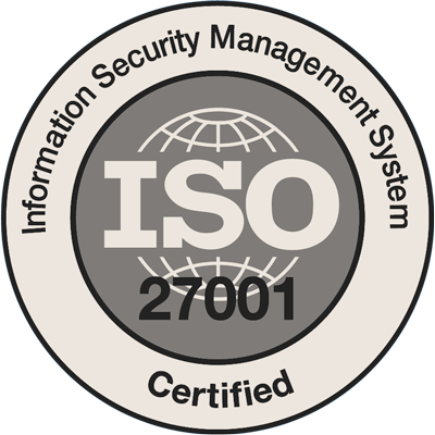 ISO/IEC 27001 certified badge
