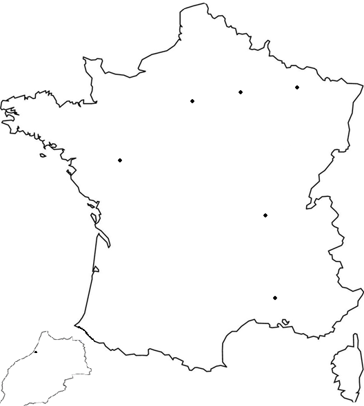 Carte des antennes AMJE en France