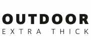 Black text logo reading OUTDOOR with smaller letters EXTRA THICK below.