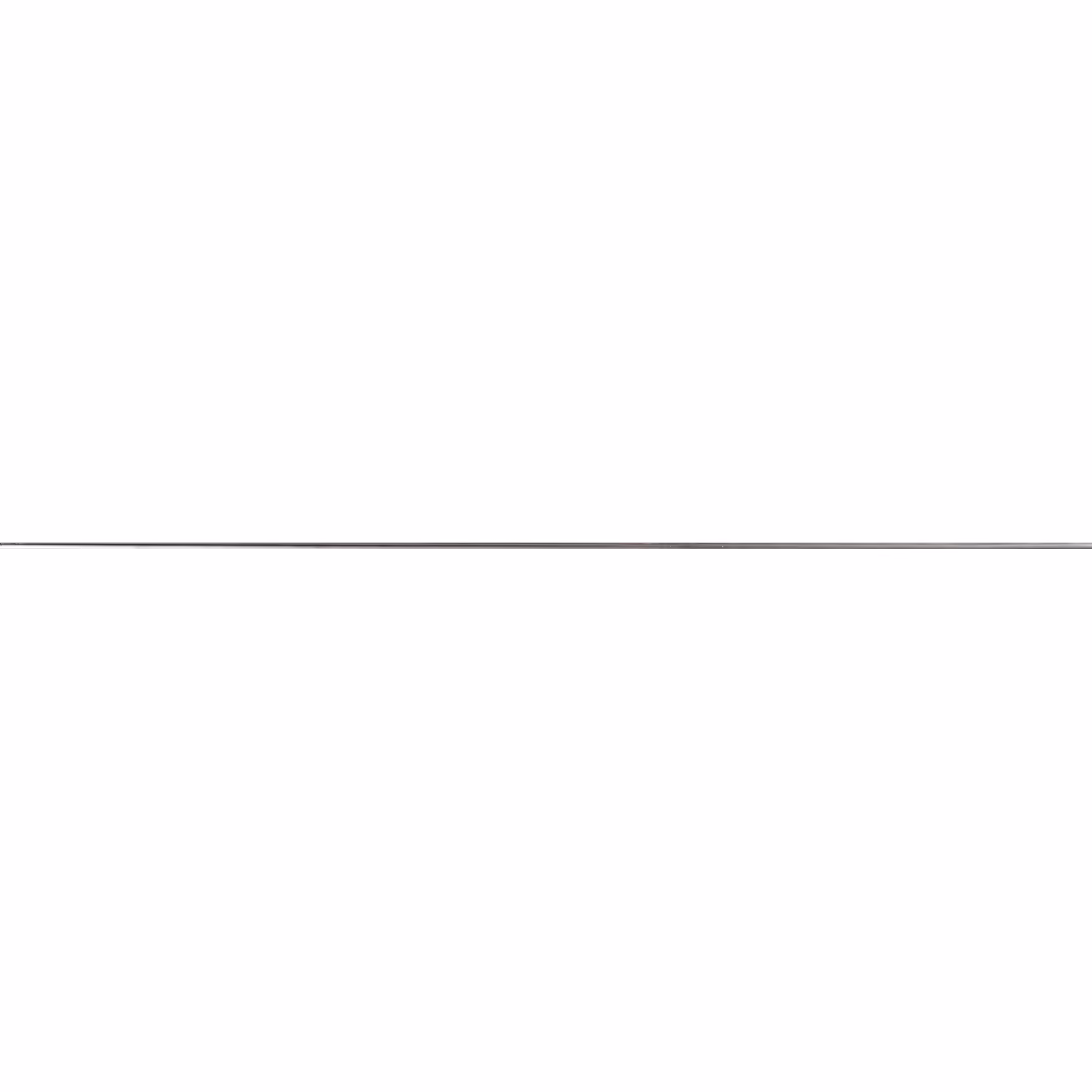 Thin silver metal rod with a slightly textured surface, isolated on a white background.