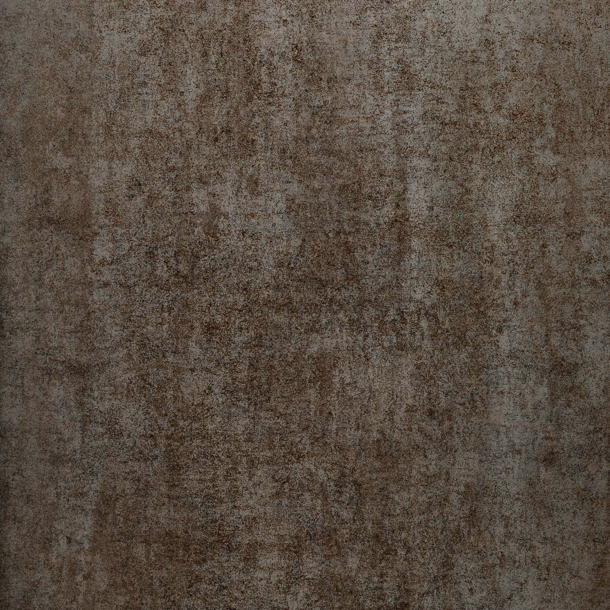 Close-up of textured surface with mottled brown and gray colors resembling aged metal or rust.
