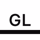 Black letters 'GL' above a horizontal black line on a white background.