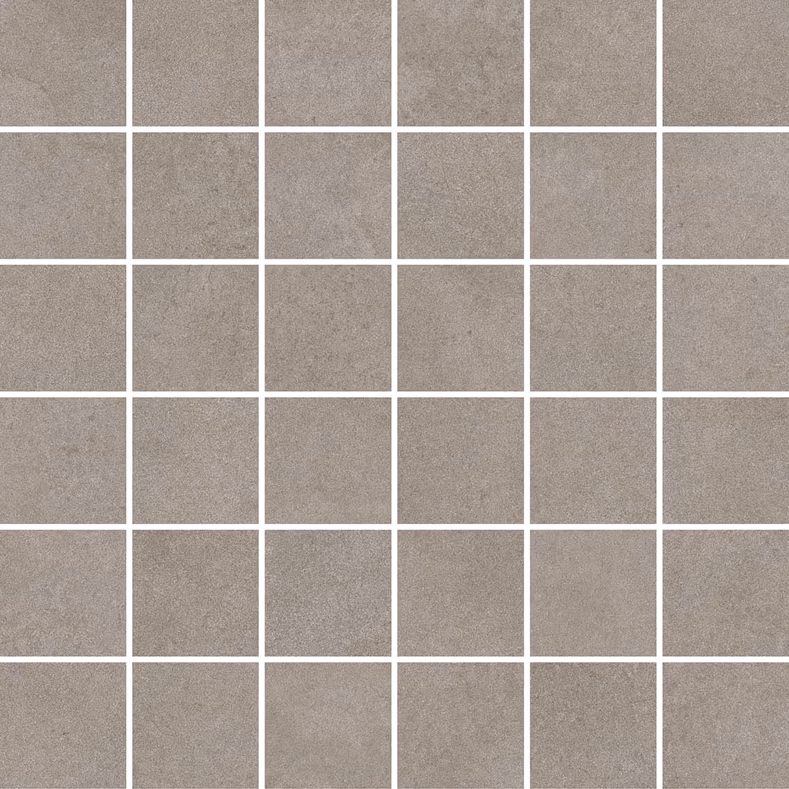 Grid of gray square tiles with textured surface and white grout lines.