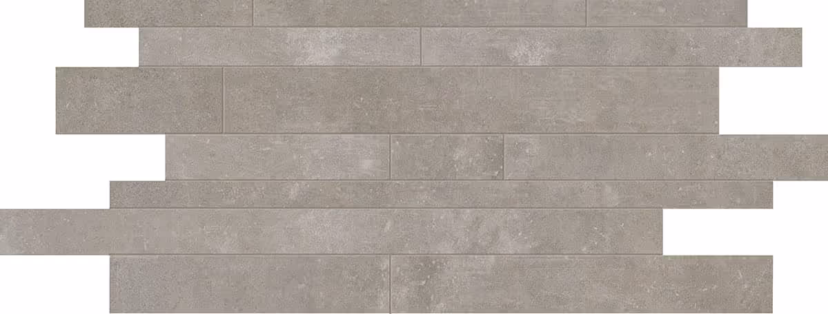 Rows of gray rectangular tiles with a subtle textured pattern laid out in staggered horizontal strips.