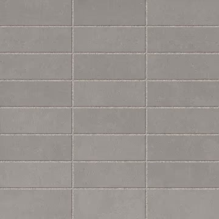Square gray tiles arranged in a grid with thin grout lines between them.