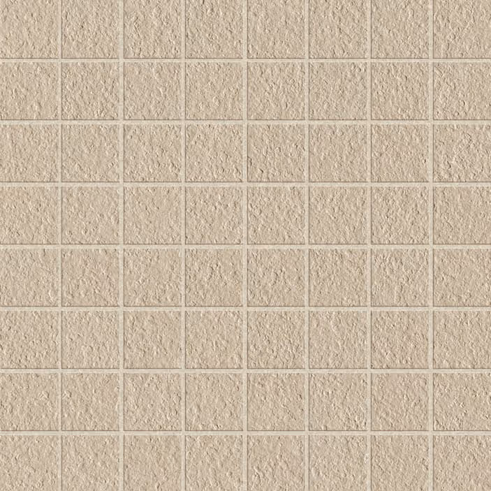 Grid of square cream-colored textured tiles arranged in rows and columns.
