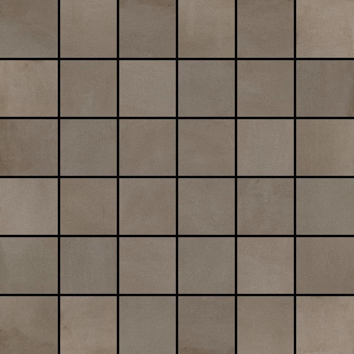 Grid of 42 square tiles in varying shades of brown with textured surfaces, separated by black lines.