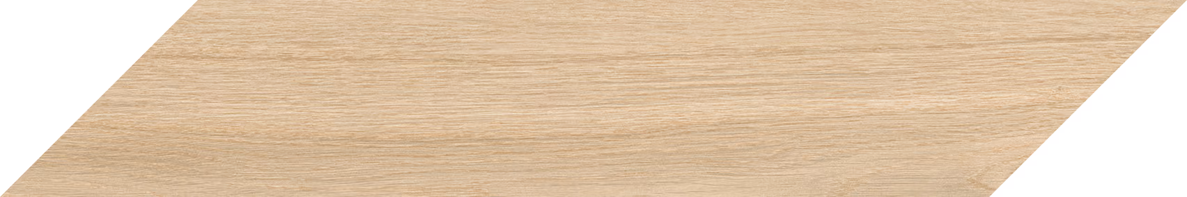 Textured light wood surface shaped with diagonal cut on one side.