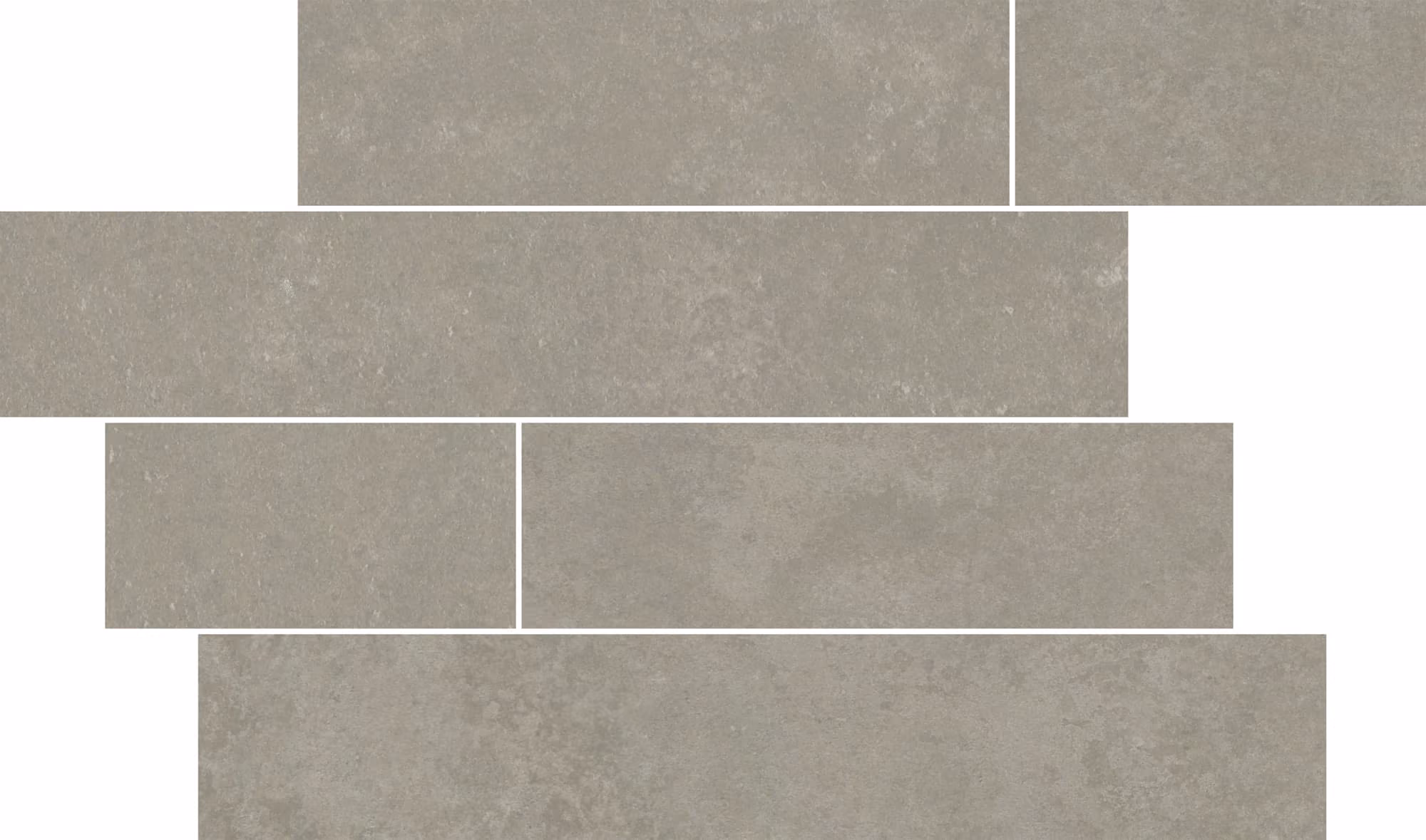 Gray stone tiles with subtle texture arranged in a staggered brick pattern.