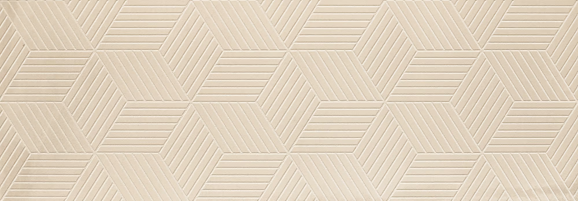 Light grey hexagonal tiles with diagonal line patterns alternating directions within each tile.
