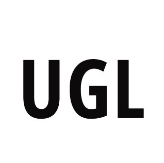 UGL company logo in black letters on a white background
