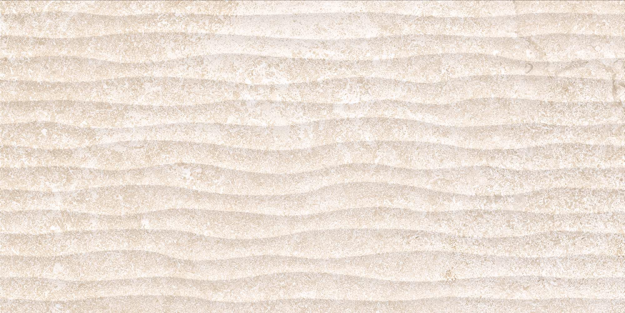 Wavy textured beige stone surface with a subtle speckled pattern.