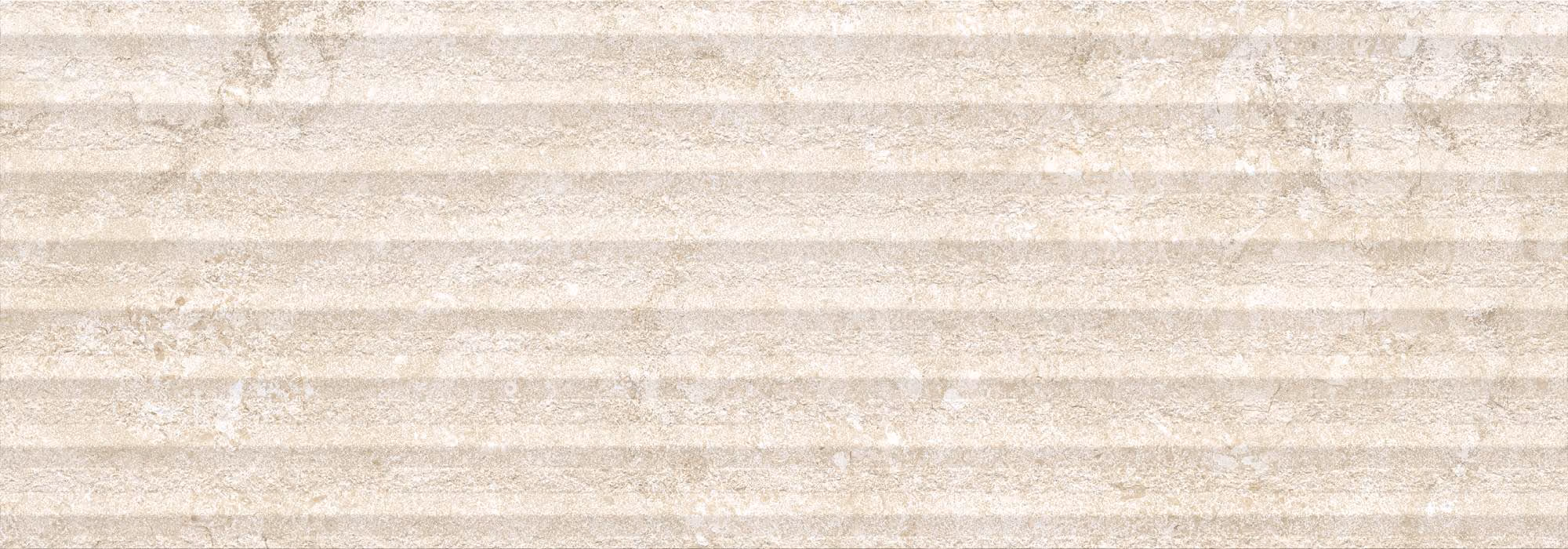 Textured beige surface with horizontal striped pattern resembling stone or concrete.