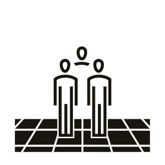 Black silhouettes of a chess king and a rook on a chessboard with pieces in the background.