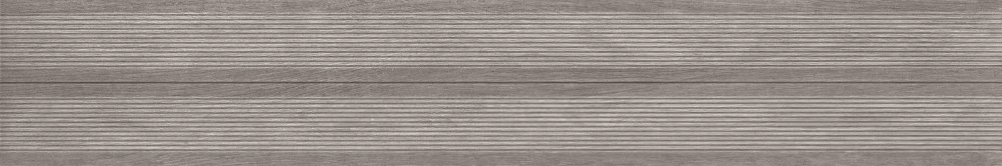 Close-up of wooden deck planks with alternating textured and smooth horizontal stripes in gray tones.