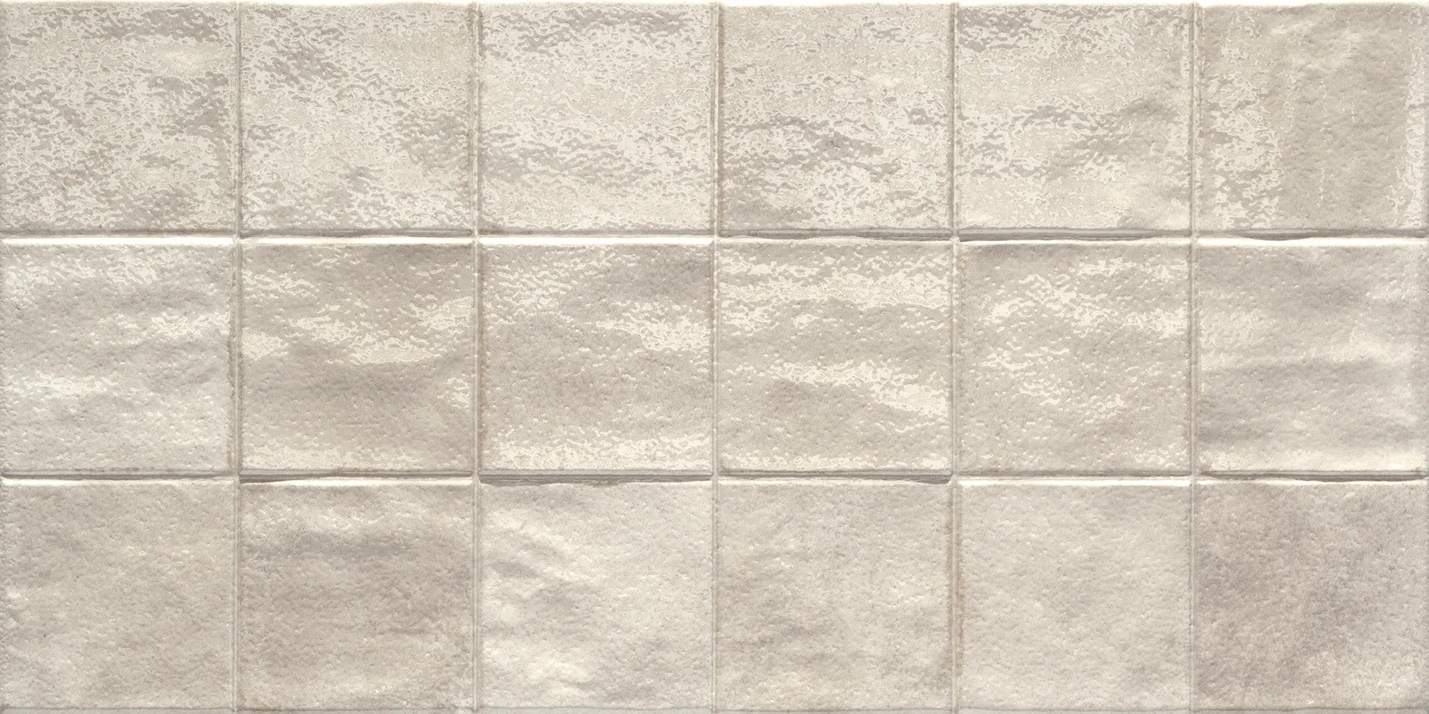 Glossy beige square ceramic tiles with subtle texture arranged in a grid pattern.