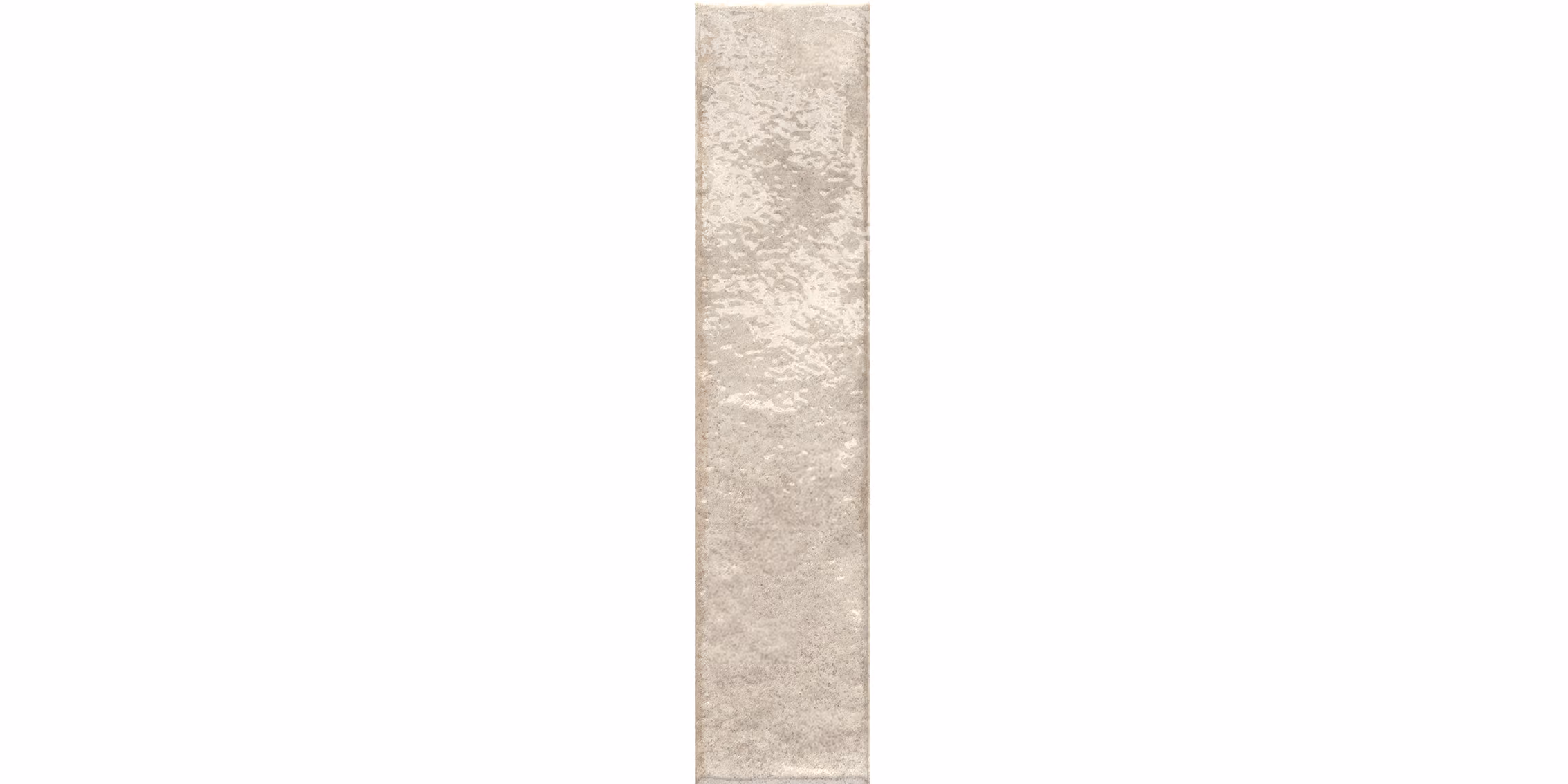 Long rectangular beige tile with a textured, foggy stone-like surface.