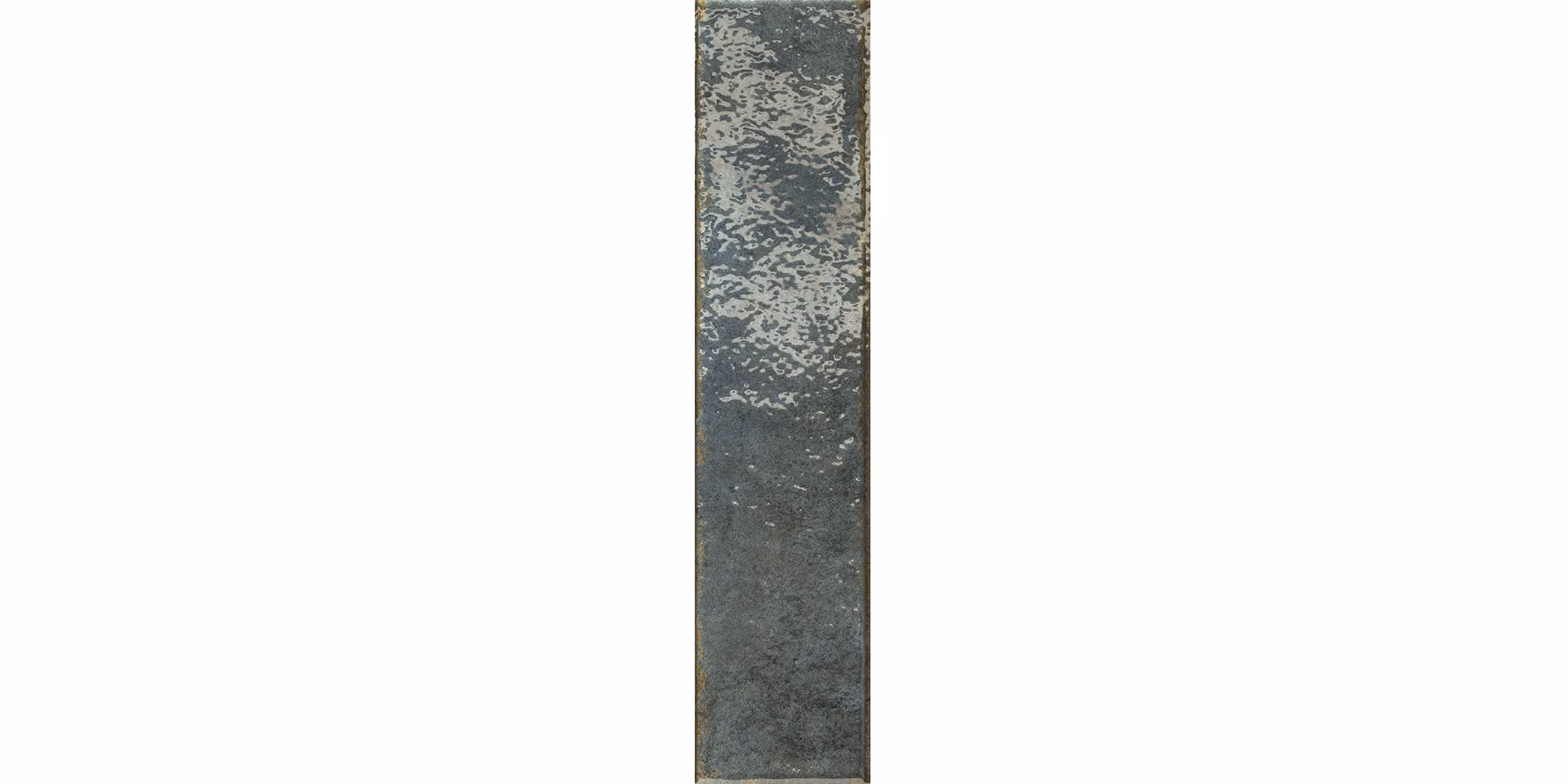 Long, narrow rectangular tile with a textured dark blue-gray surface and glossy finish.