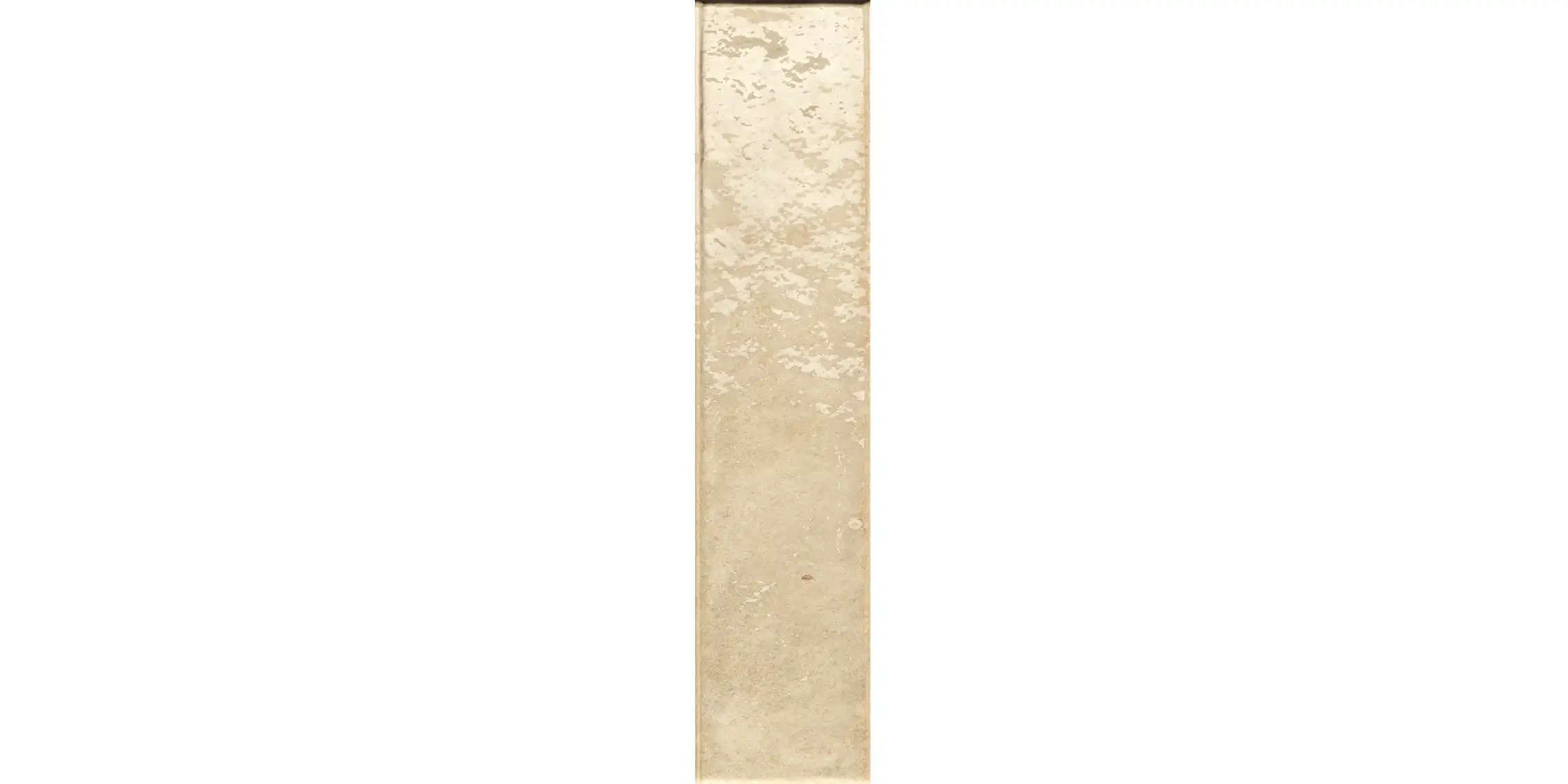 Tall narrow beige textured stone tile with a rough, speckled surface.