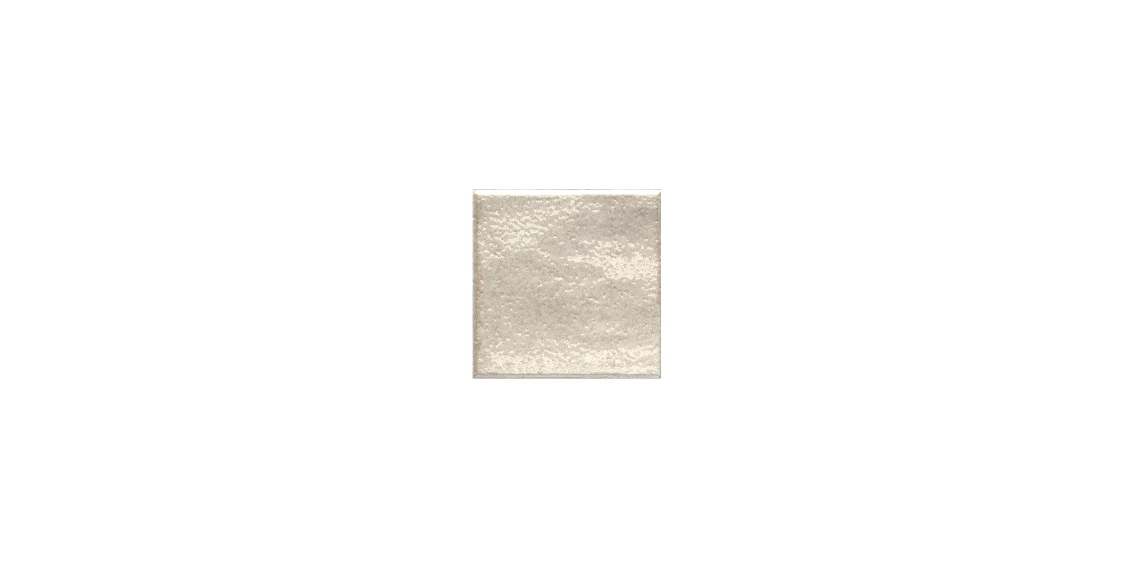 Single square ceramic tile with a glossy, textured beige surface.