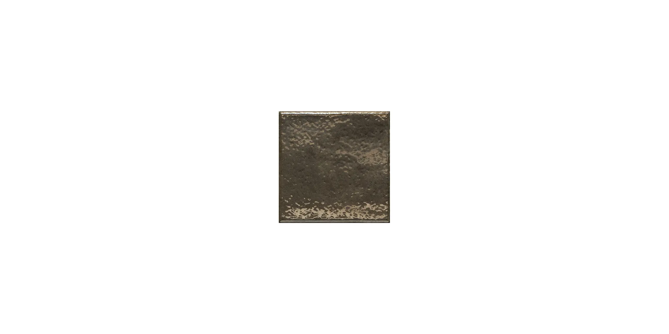 Small square black ceramic tile with a textured glossy surface.