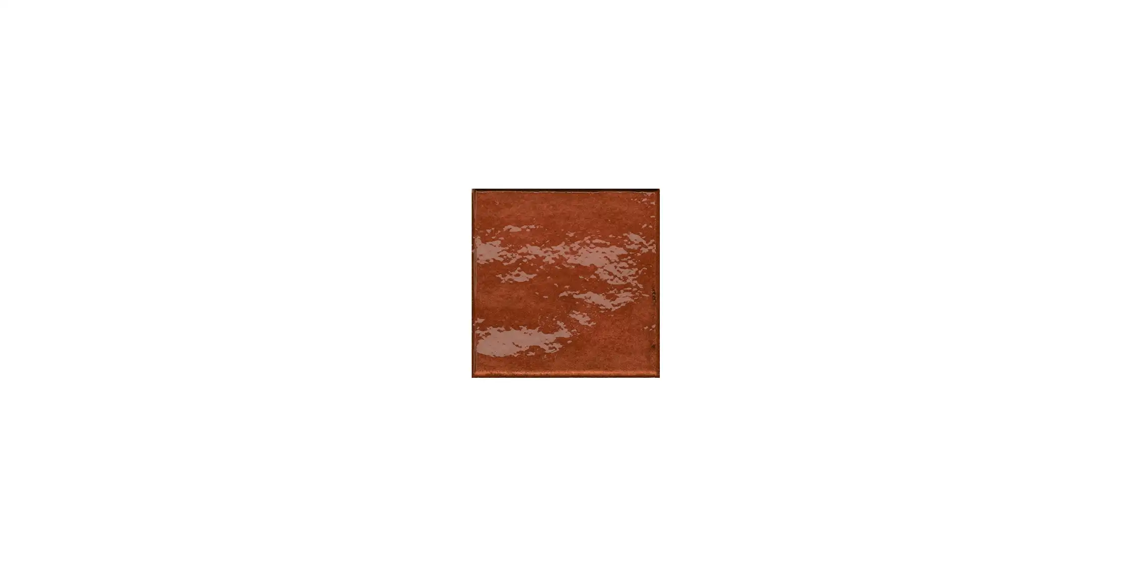 Square glossy reddish-brown ceramic tile with slight surface texture.