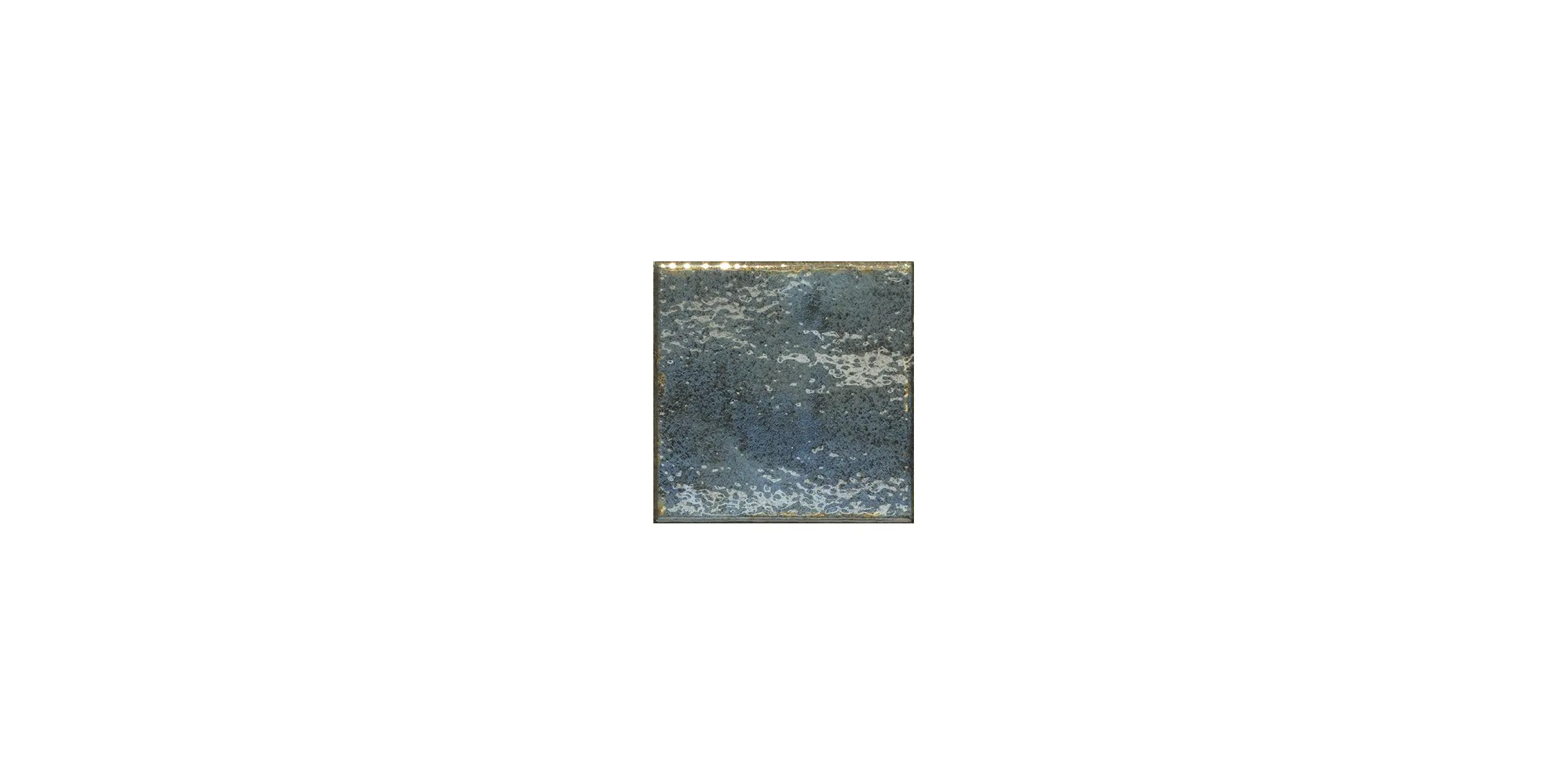 Single square ceramic tile with a mottled cobalt blue glaze and textured surface.