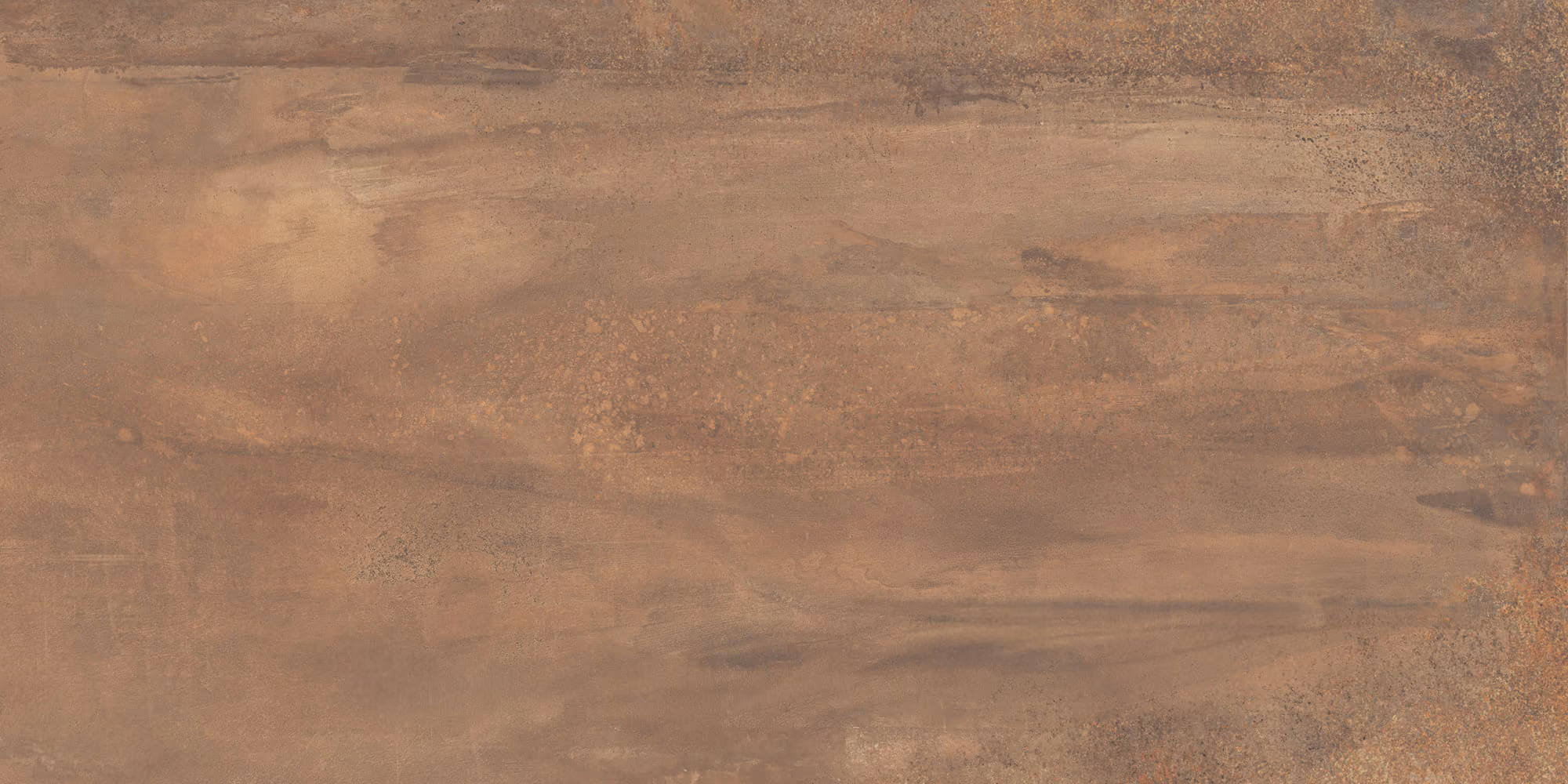 Textured brown and rusty metal surface with varying shades and patches of discoloration.