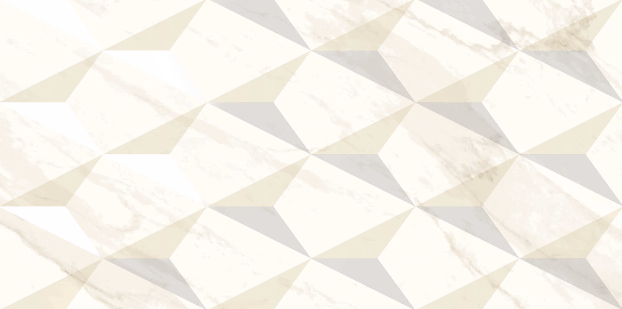 Geometric pattern of beige, white, and gray diamond shapes with a textured marble look.