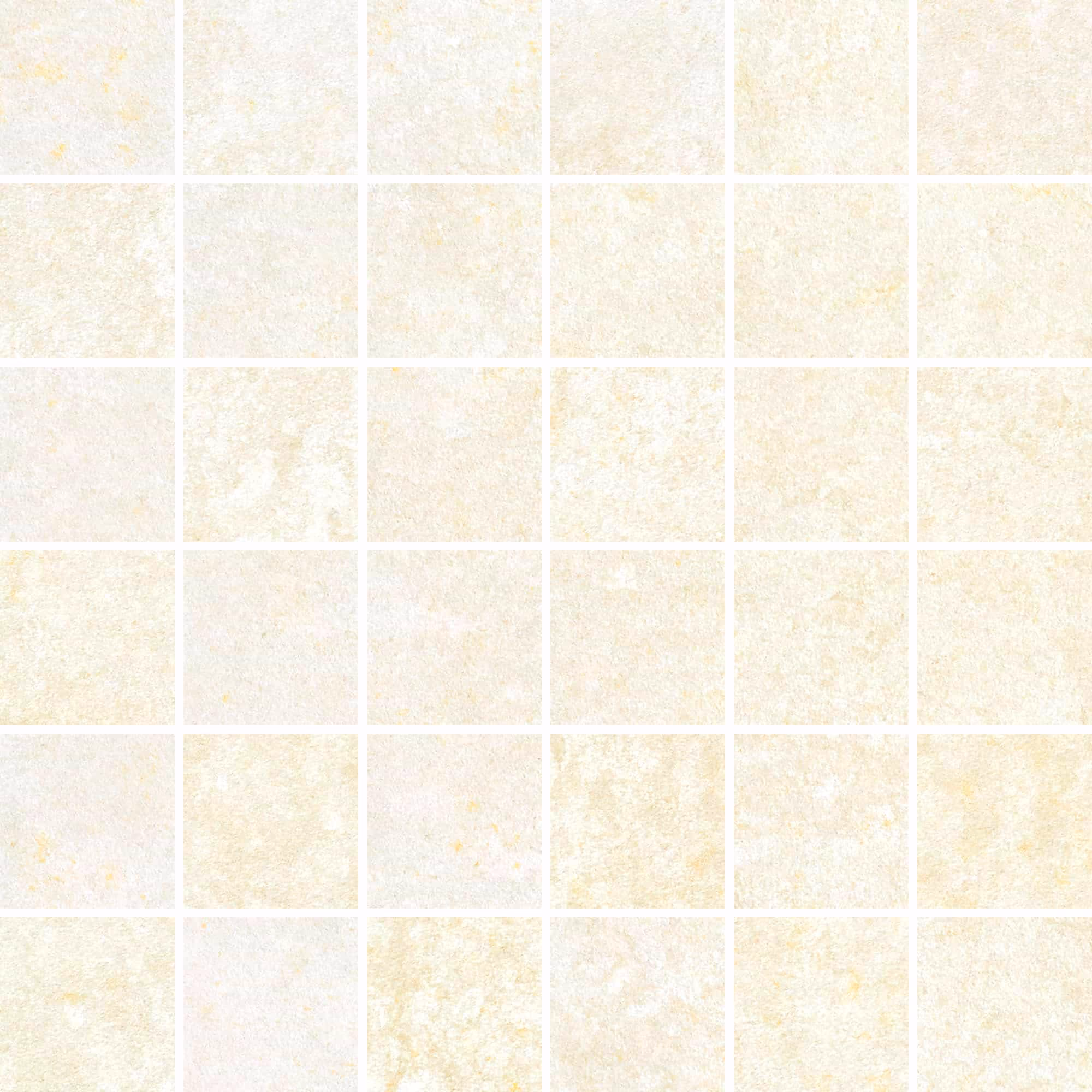 Square ceramic tiles in pale beige and cream shades with subtle texture and grout lines.