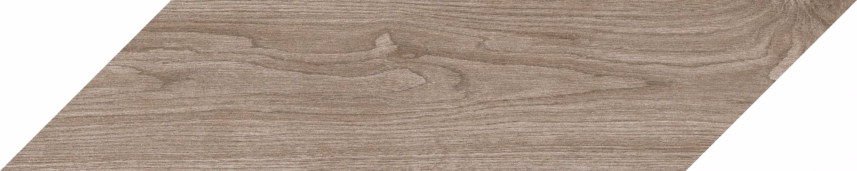 Chevron-shaped wood plank with light brown grain texture on a white background.